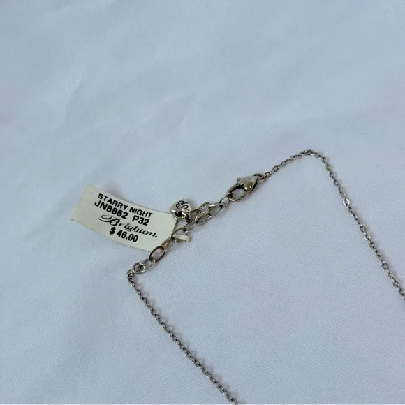 Retired Brighton “Starry Night” Elegant Silver Cross Necklace - Picture 3 of 3